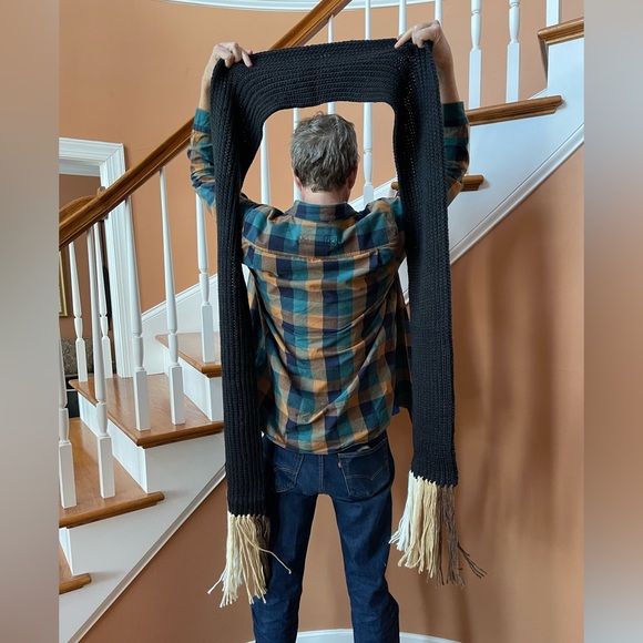 Anthropologie NWT beautiful super long 130” fringed scarf; sold out/top rated - Picture 5 of 11